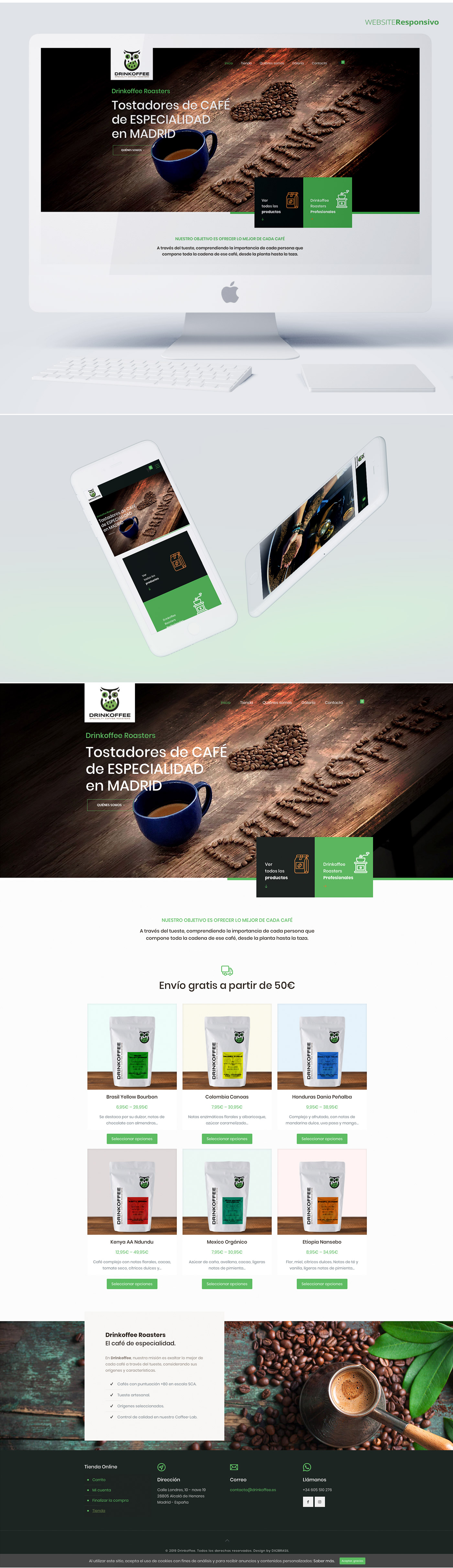 Imagem do processo e conceito criativo do Projeto do cliente Drinkoffee España